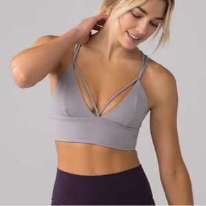 Lululemon Pushing Limits Sports Bra 6 Dark Chrome